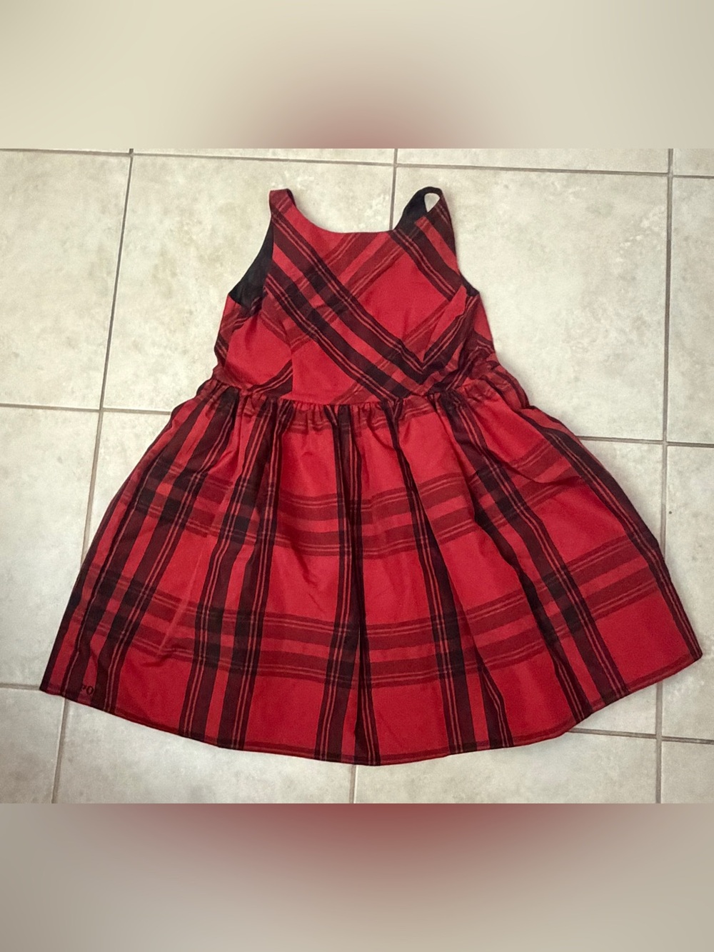 Polo by Ralph Lauren Red and Black Plaid Sleeveless Dress
